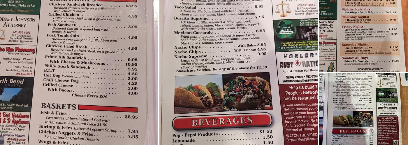 Bottom Road Bar and Grill Menu