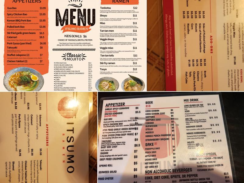 ITSUMO RAMEN Menu