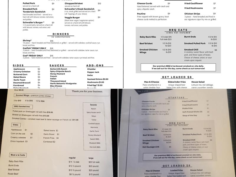 Big Billy's BBQ bar and grill Menu