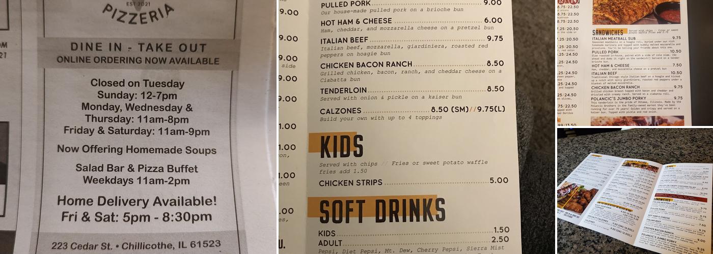 Molly's Pizzeria Menu