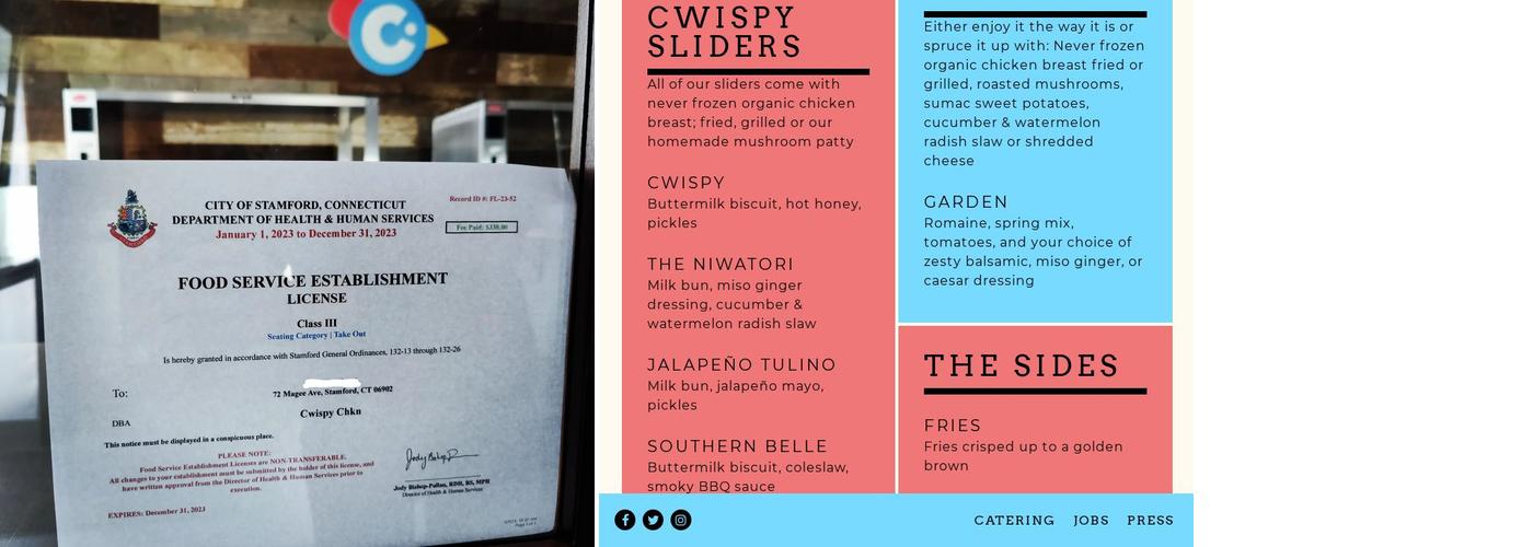 Cwispy CHKN Menu