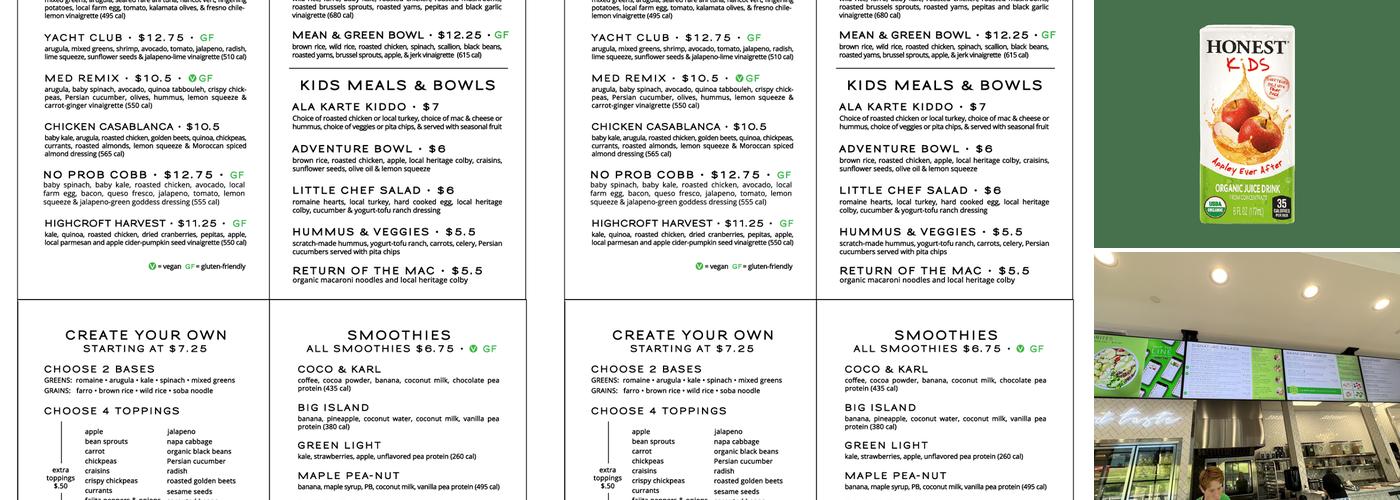 CRISP & GREEN Menu