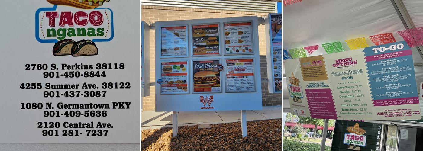 TACO-N-GANAS Menu