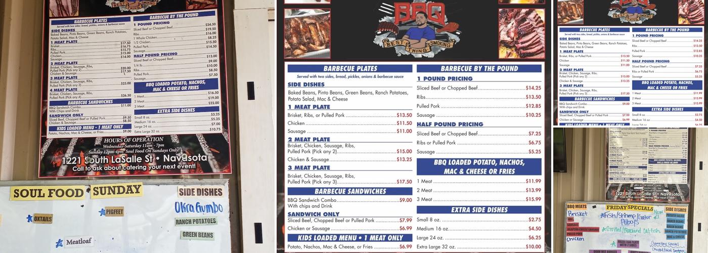 McGinty's Best Thing Smoking BBQ Menu