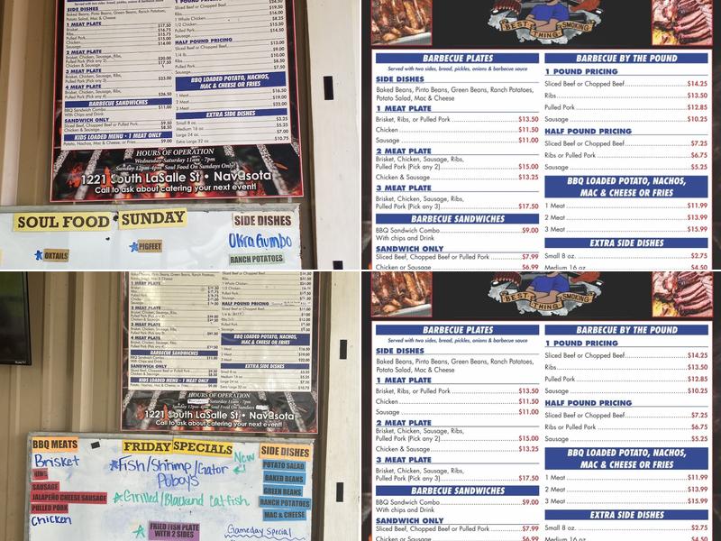 McGinty's Best Thing Smoking BBQ Menu