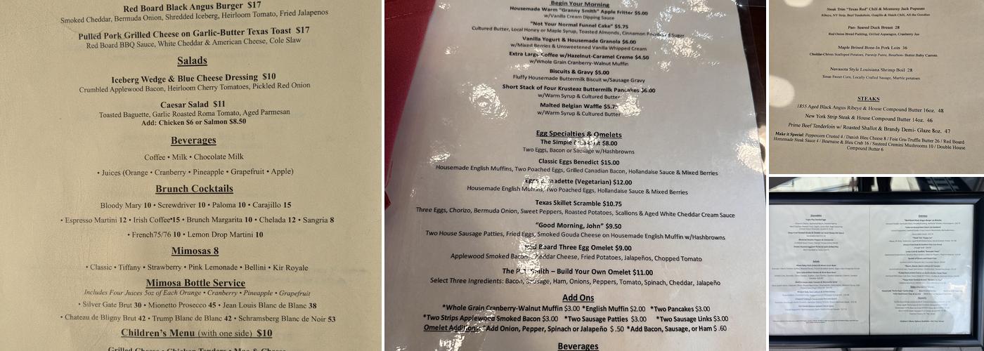 Red Board Tavern & Table Menu