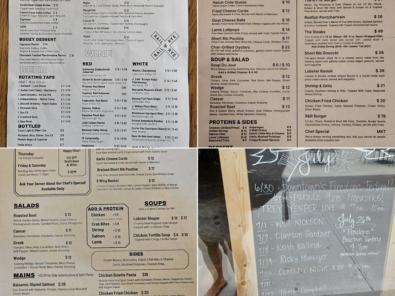 Rail & Rye Menu
