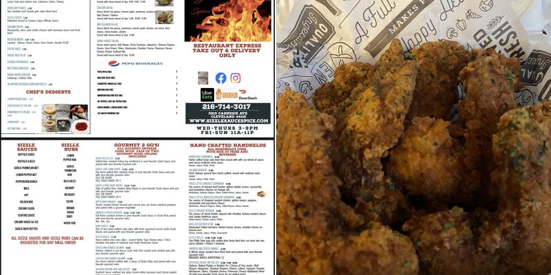 Sizzle Sauce & Spice Menu