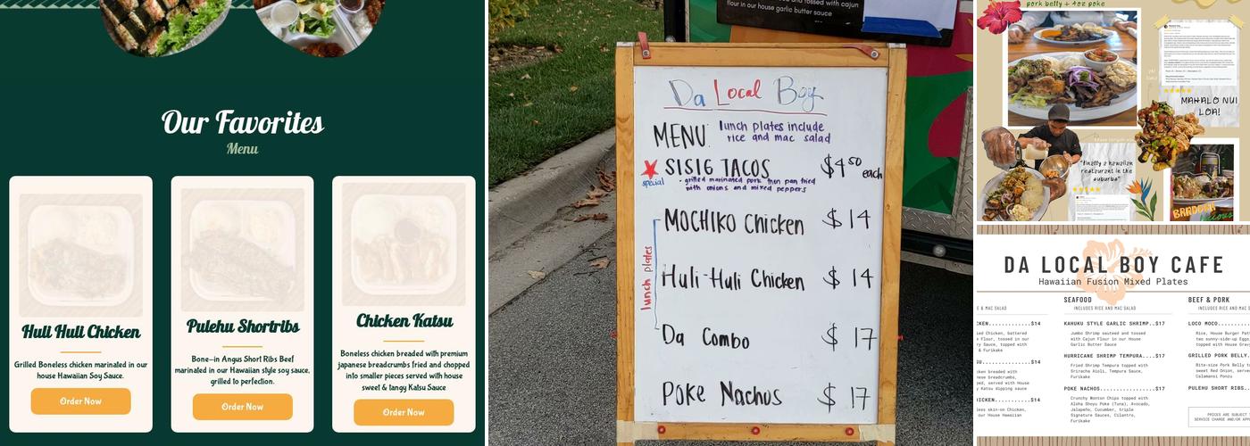 Da Local Boy Cafe Menu