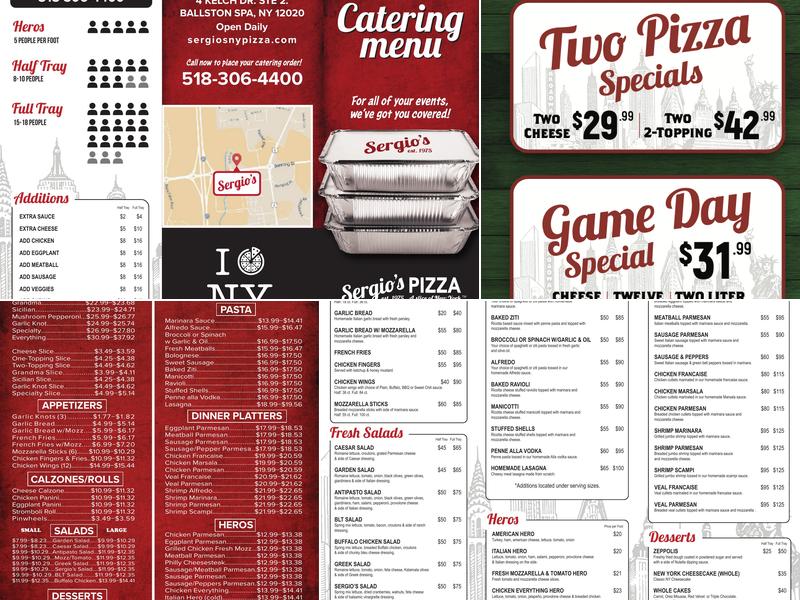 Sergio’s Pizza Menu
