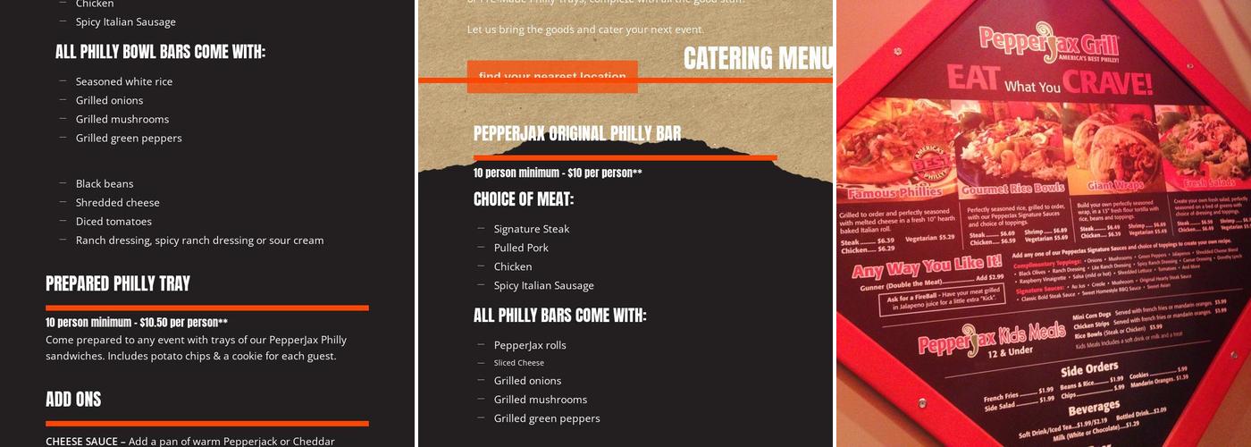 PepperJax Grill Menu