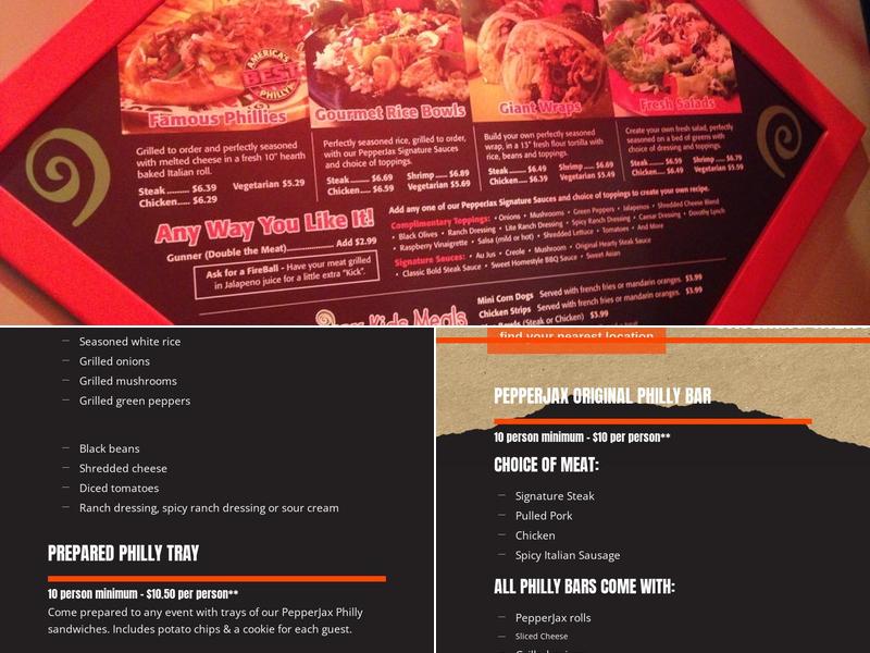 PepperJax Grill Menu