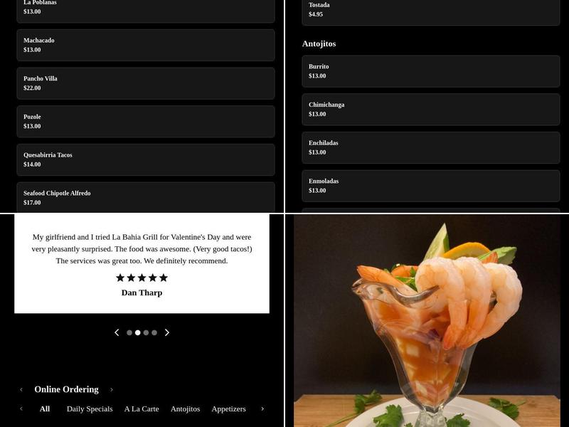 La Bahía Grill Menu