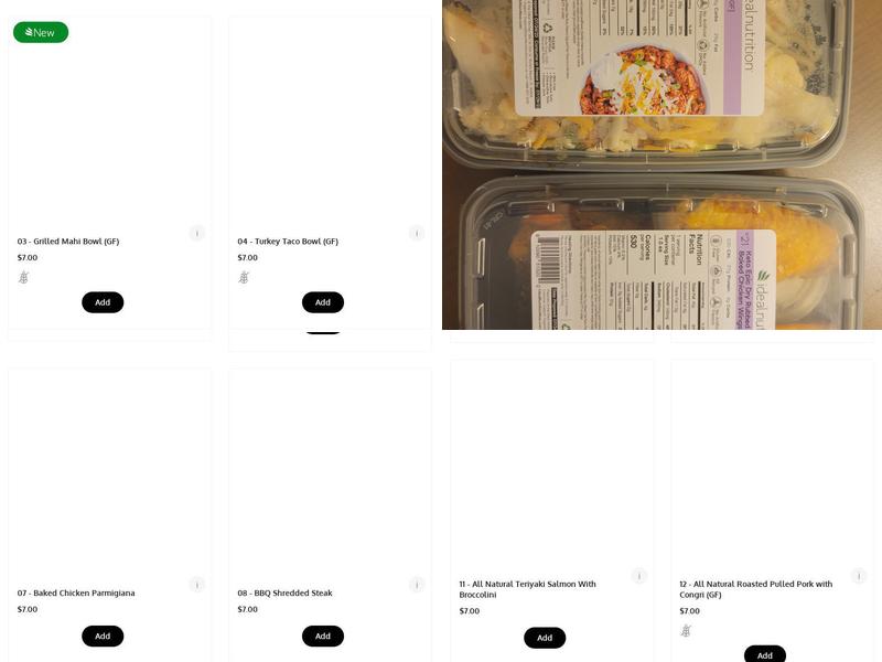 Ideal Nutrition Boca Raton Menu