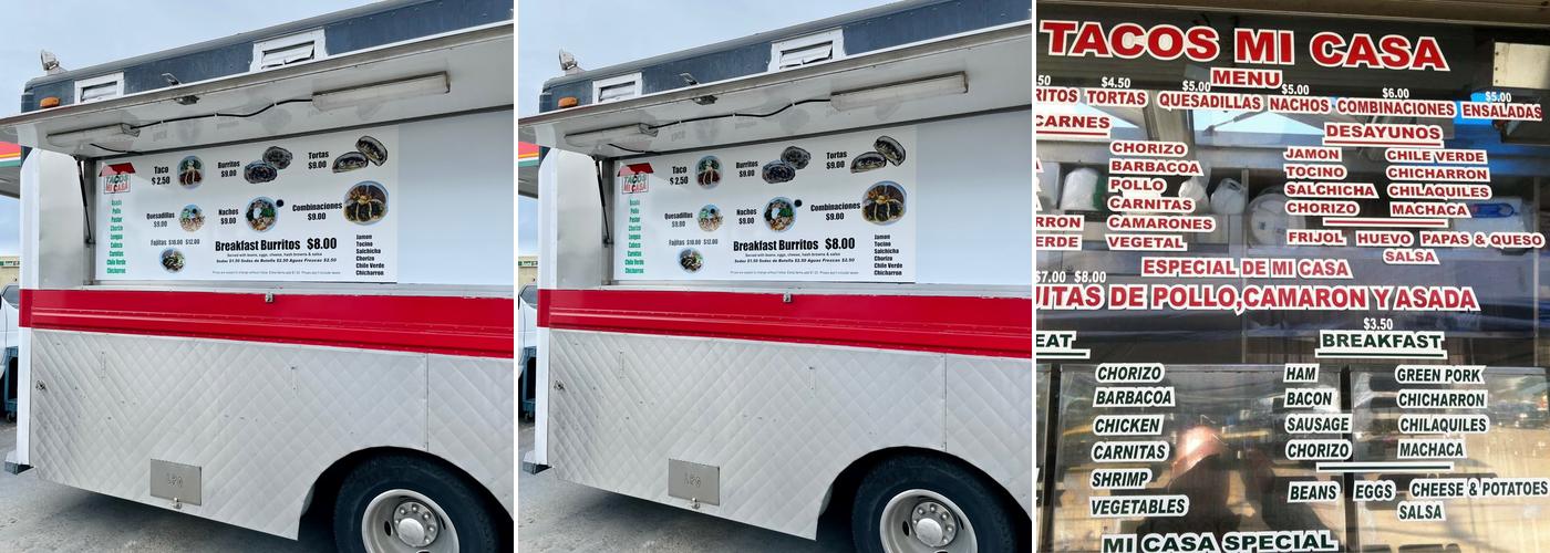 Tacos Mi Casa Menu