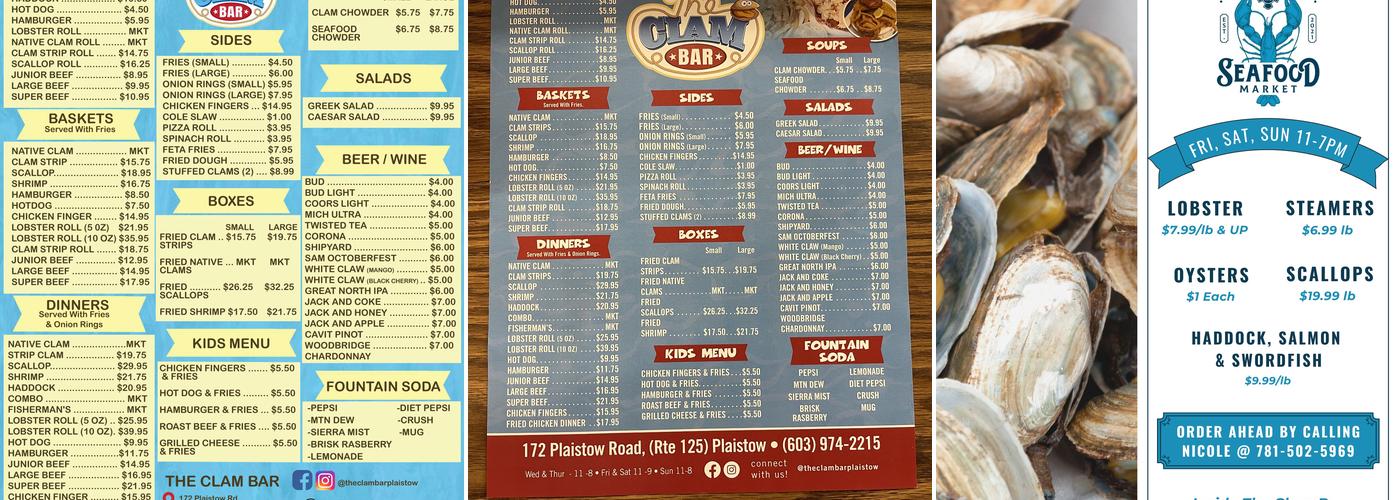 The Clam Bar Menu