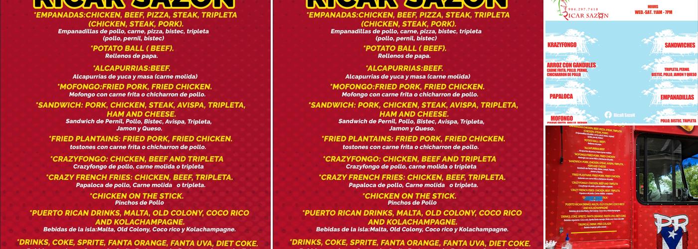RICAR SAZON Menu