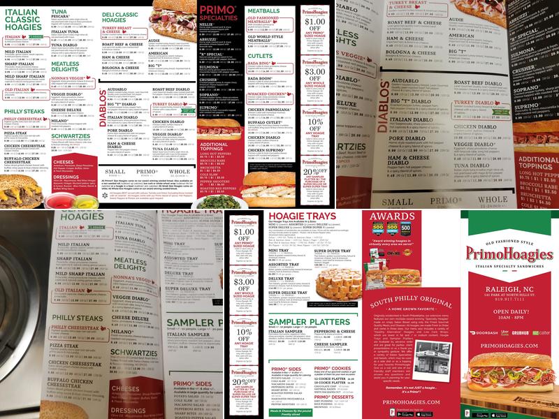 PrimoHoagies Menu