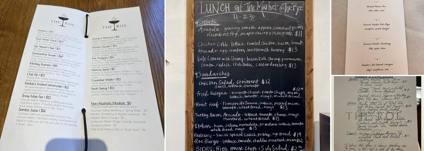 The Roe Menu