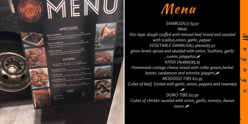 Mogogo Eatery Eritrean & Ethiopian Food Truck Menu