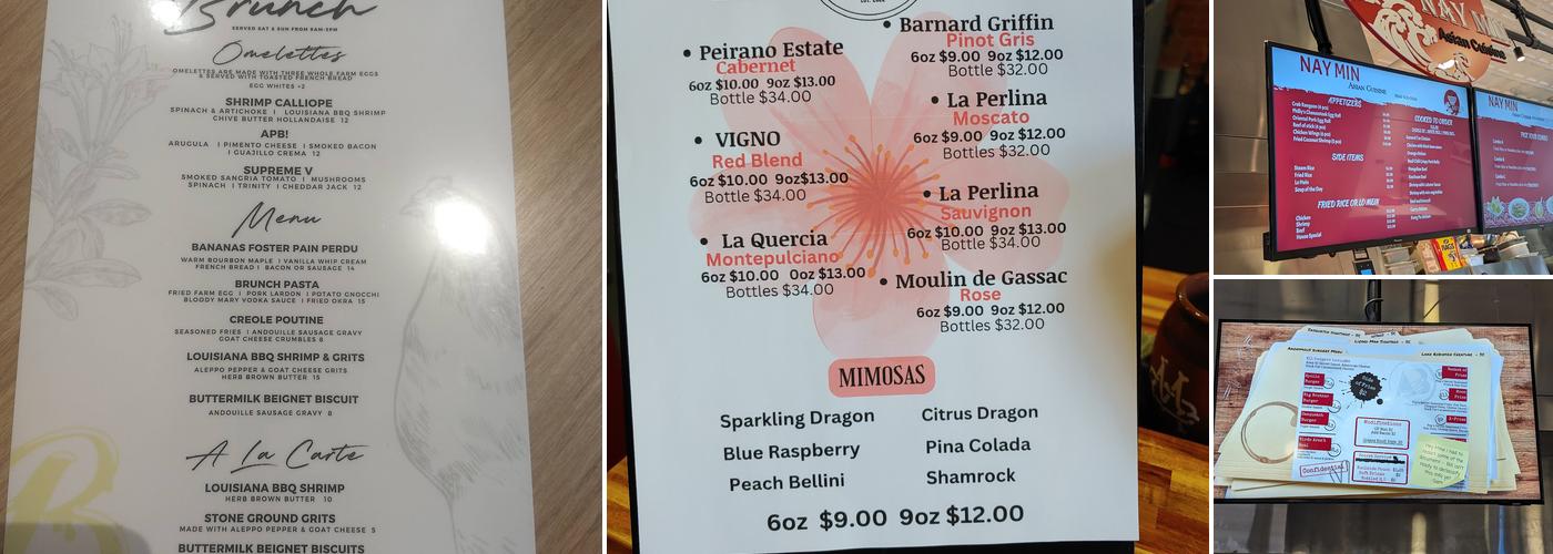 Cartwright Food Hall Menu