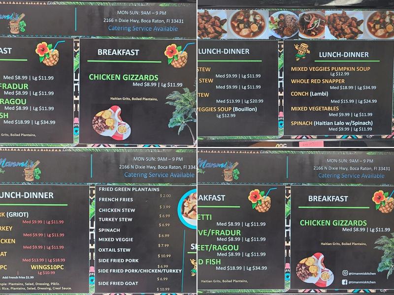 Ti Manmi's Kitchen Boca Menu