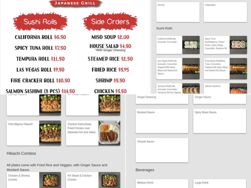 Kyoto Japanese Grill Menu