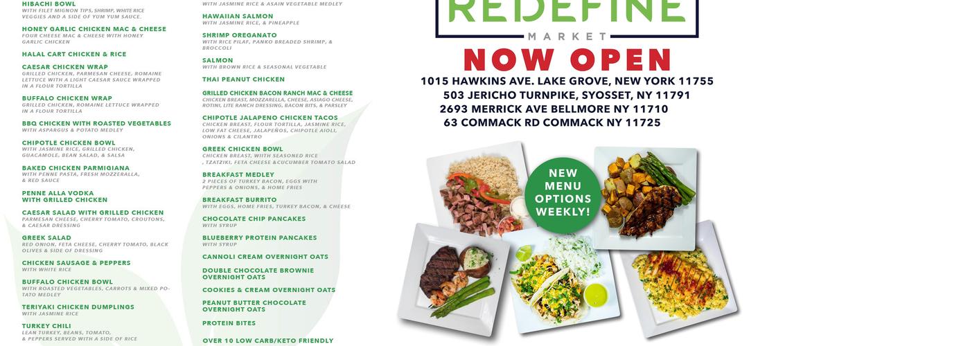 Redefine Meals Menu