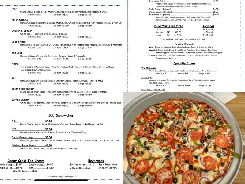 Nevvo'z Pizza Menu