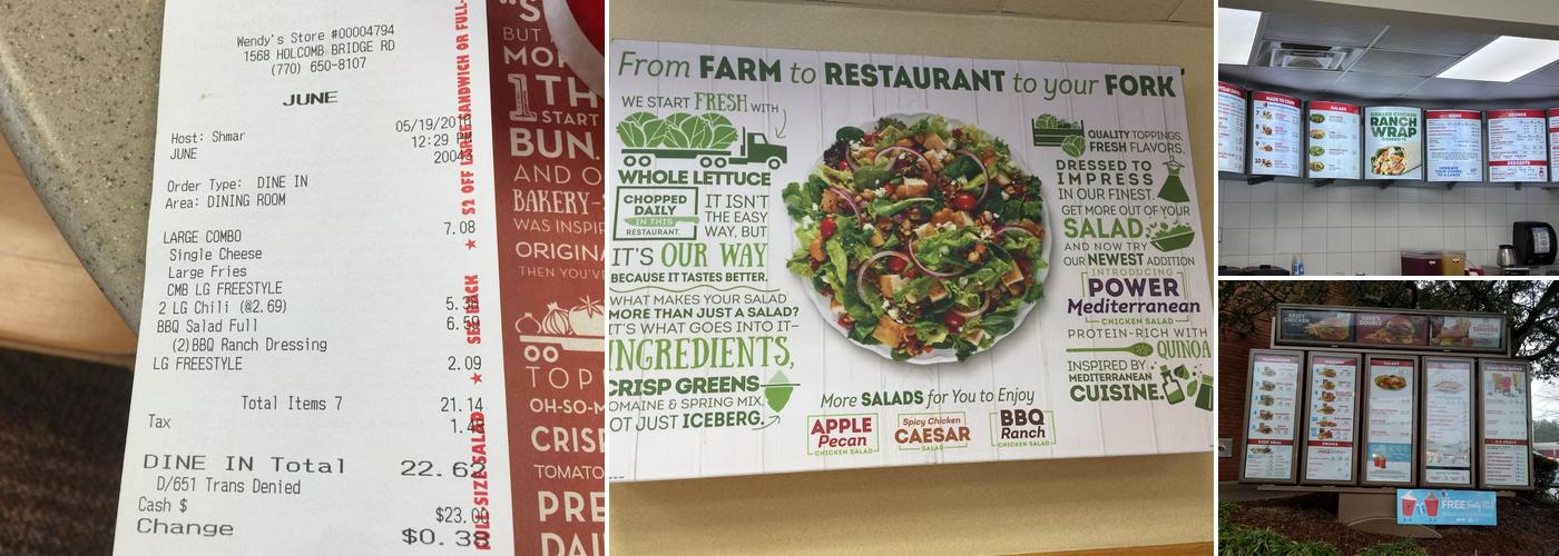 Wendy's Menu