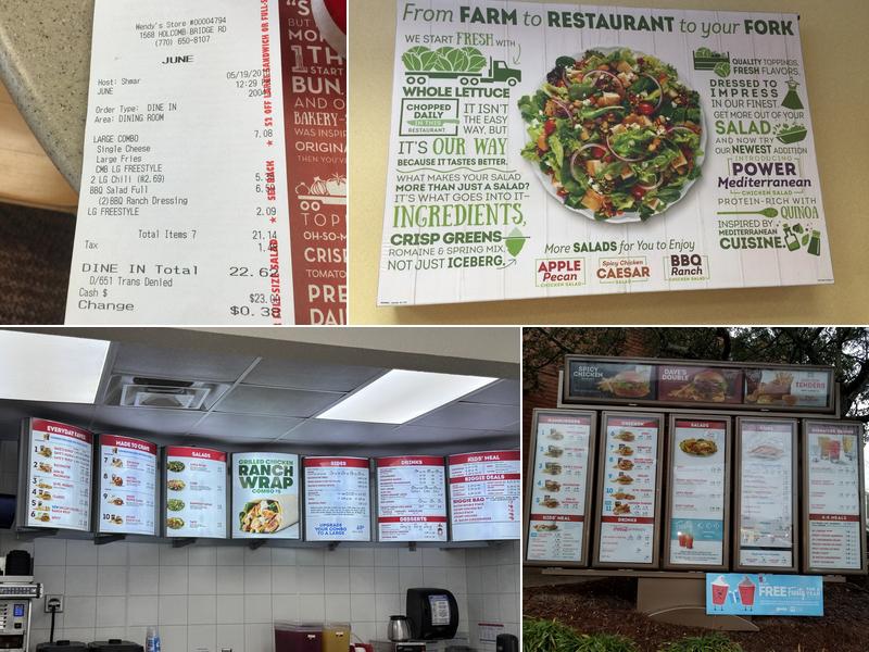 Wendy's Menu