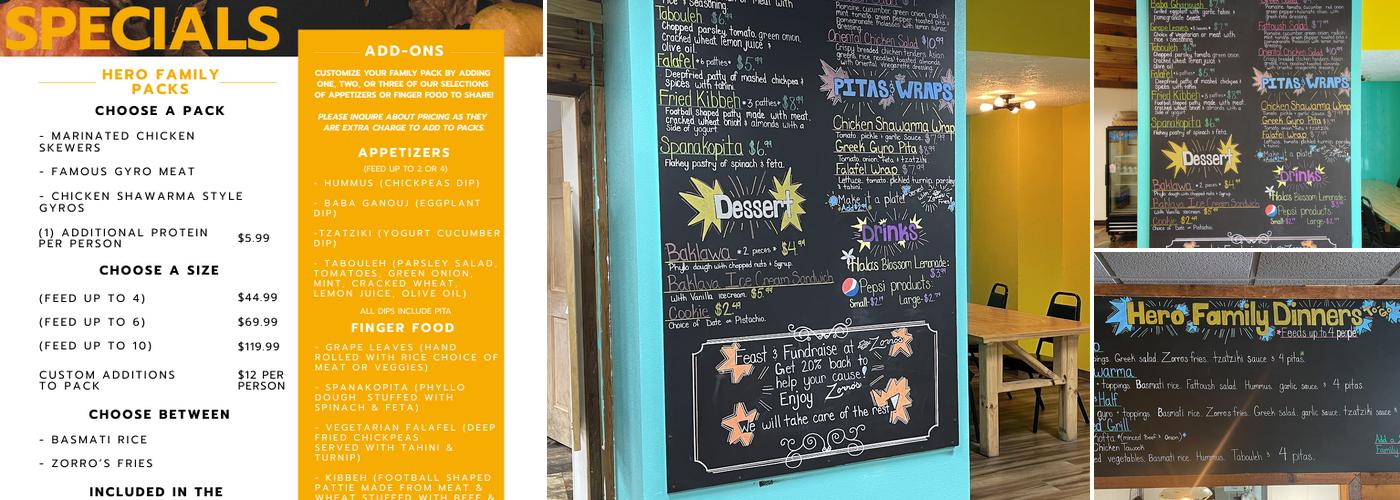 Sahara Mediterranean Fusion Menu