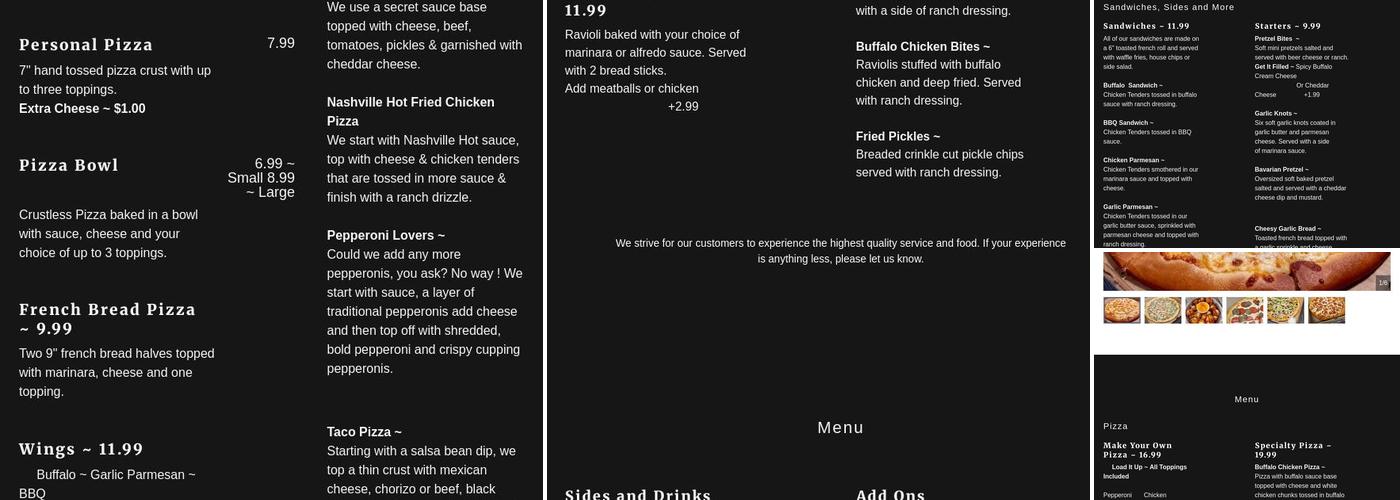 Smoky Mountain Pizza Co. Menu