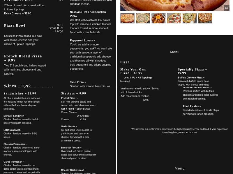 Smoky Mountain Pizza Co. Menu