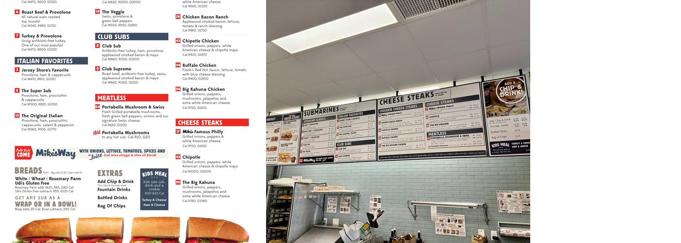 Jersey Mike's Subs Menu