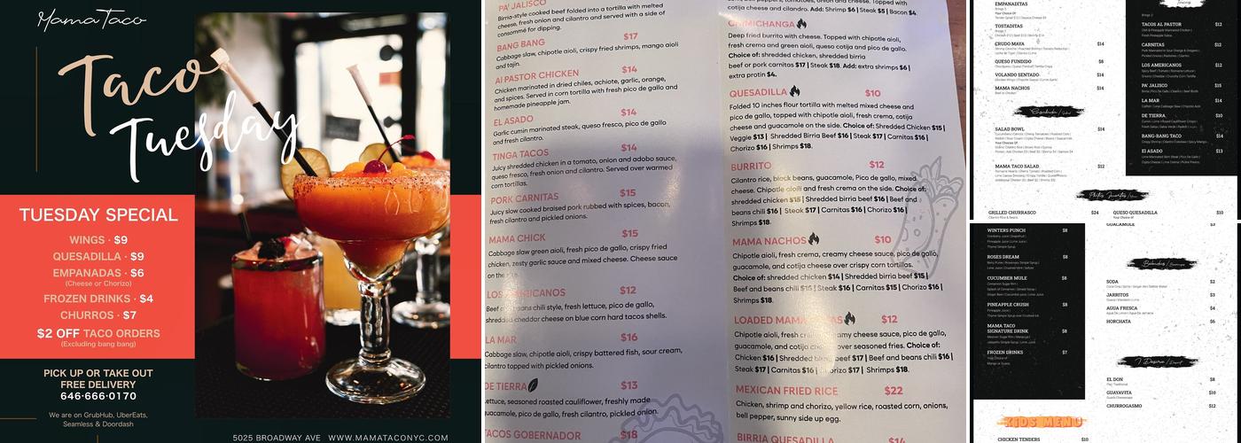 MaMaTaco Menu