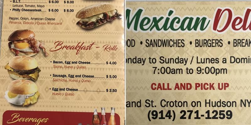 The Mexican Deli Menu