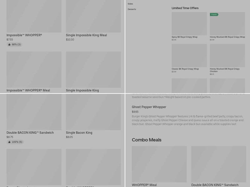 Burger King Menu