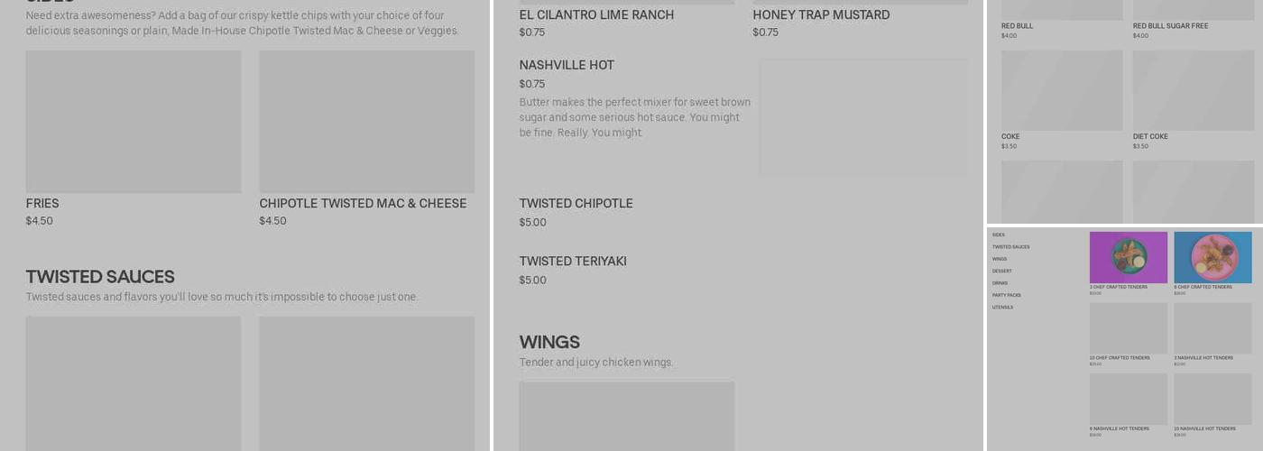 Twisted Tenders Menu