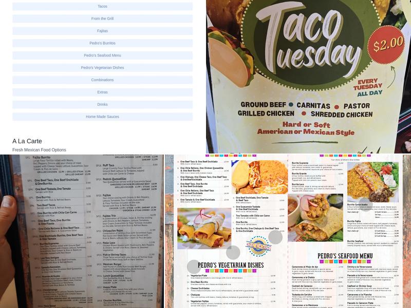 Pedro’s Tacos & Tequila Bar (Mary Esther) Menu