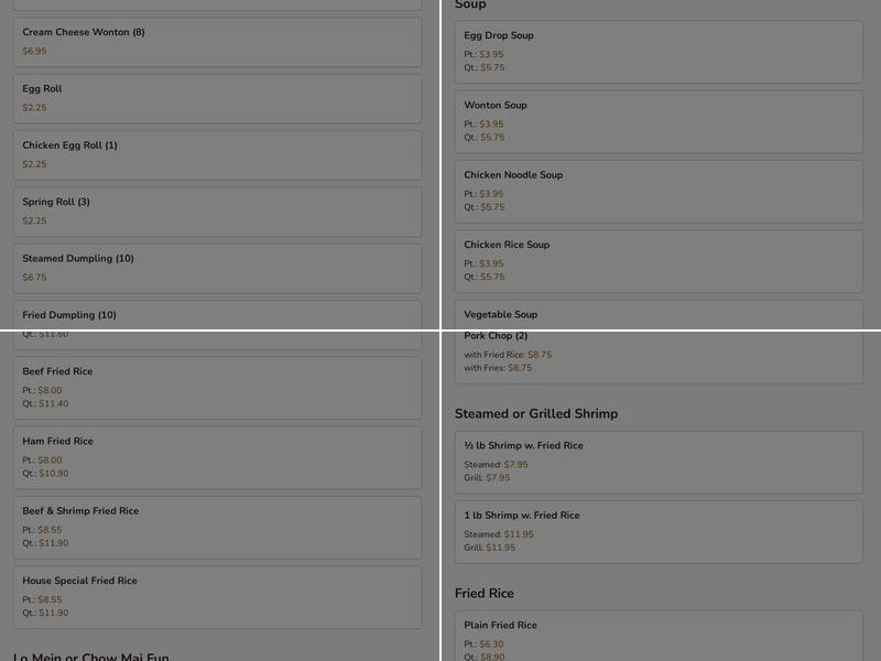 Yum's Chinese & Subs Menu