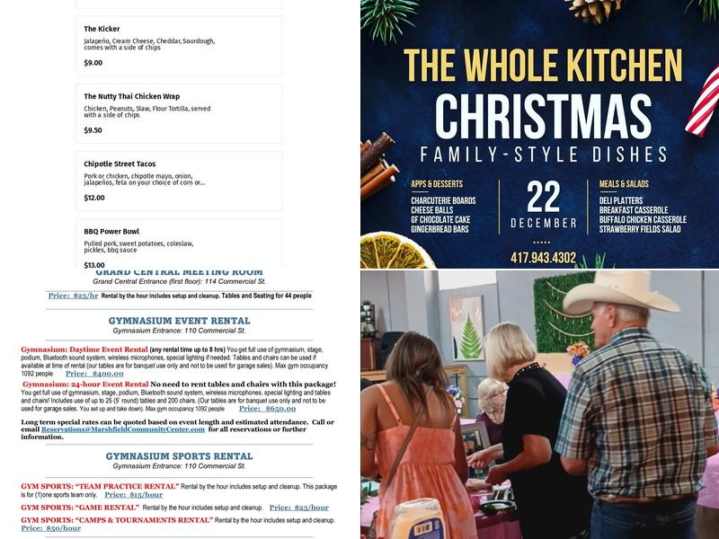 The Depot Event Venue Menu