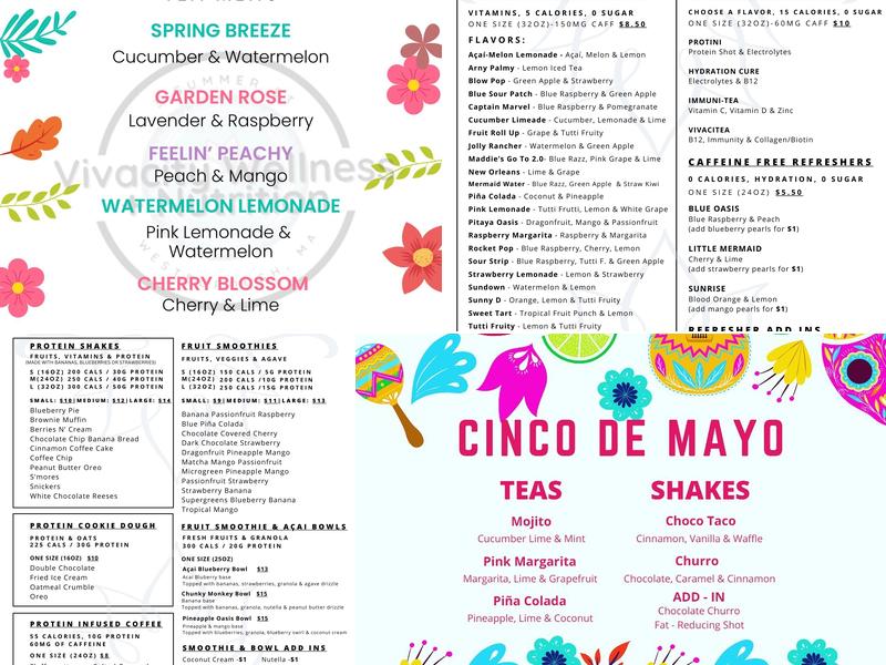 VIVACITY Menu