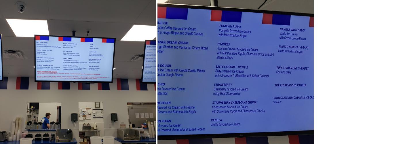 Handel's Ice Cream Avon Menu