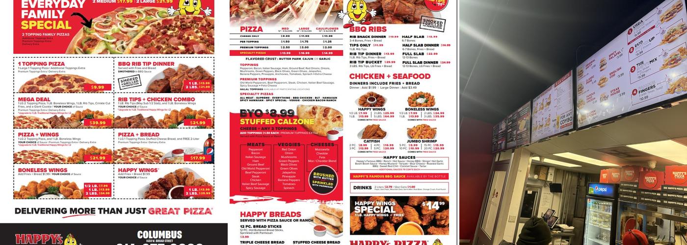 Happy's Pizza Menu