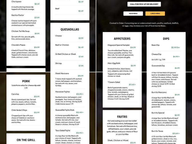 Azteca Mexican Grill Menu