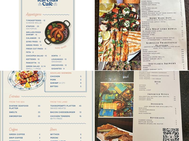Karella's Cafe Menu