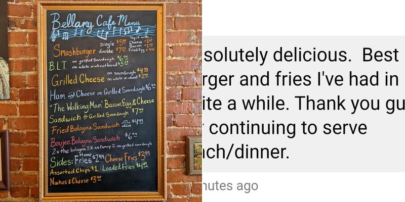 Bellamy Cafe Menu