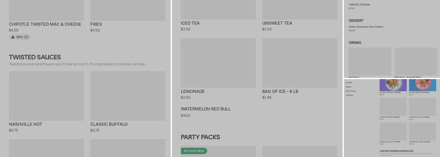 Twisted Tenders Menu