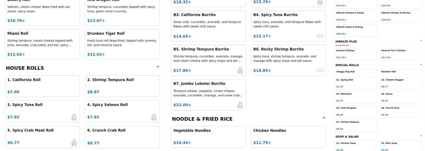 Osaka cullman Hibachi & Steakhouse Menu